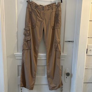 Da-Nang Vintage Tan Low Slung Cargo Pants